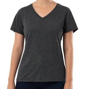 NEW Time and Tru Plus Size Black Relaxed Slub V-neck T-Shirt  size XXL/20